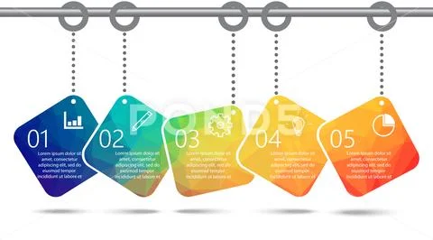 Timeline infographics design template with 5 options, process diagram ...