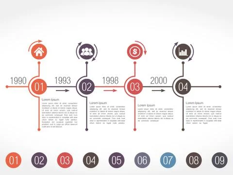 Timeline Infographics Design Template Stock Illustration