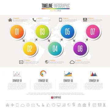 Timeline Infographics Design Template Stock Illustration
