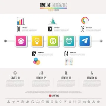 Timeline Infographics Design Template Stock Illustration