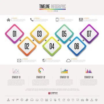 Timeline Infographics Design Template Stockillustratie