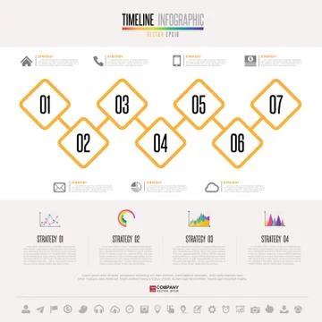 Timeline Infographics Design Template Stock Illustration