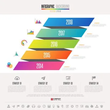 Timeline Infographics Design Template Stock Illustration