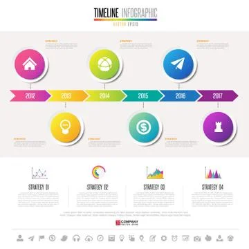 Timeline Infographics Design Template Stock Illustration