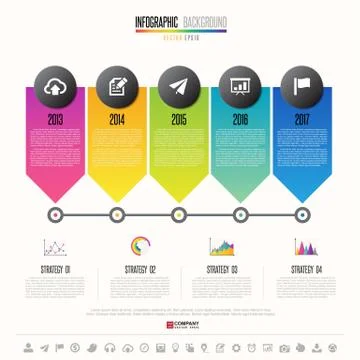 Timeline Infographics Design Template Illustrazione stock