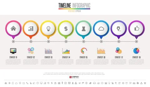 Timeline Infographics Design Template Stock Illustration