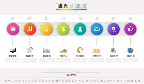 Timeline Infographics Design Template Stockillustratie