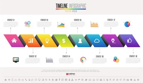 Timeline Infographics Design Template 스톡 일러스트