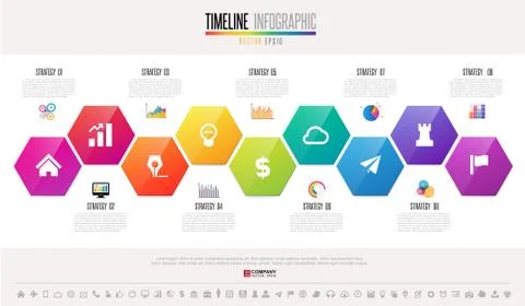 Timeline Infographics Design Template Stock Illustration