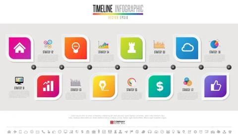 Timeline Infographics Design Template Stockillustratie