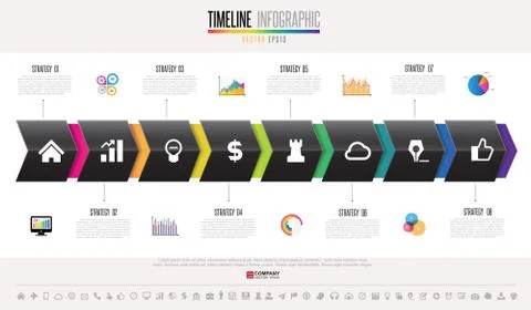 Timeline Infographics Design Template Stock Illustration