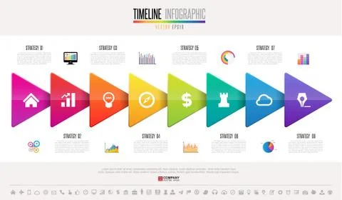 Timeline Infographics Design Template Stockillustratie