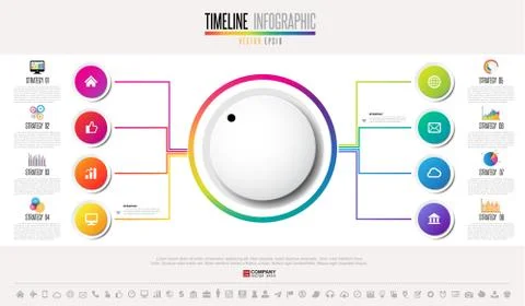 Timeline Infographics Design Template Stockillustratie