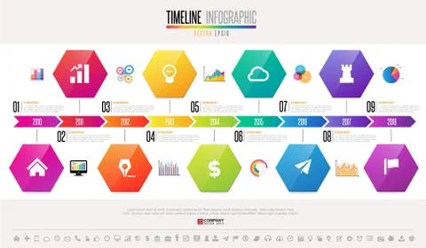 Timeline Infographics Design Template Stock Illustration