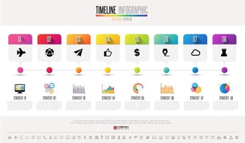Timeline Infographics Design Template Stock Illustration