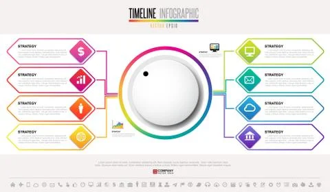 Timeline Infographics Design Template Stock Illustration