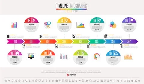 Timeline Infographics Design Template Stock Illustration