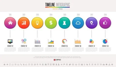 Timeline Infographics Design Template Stock Illustration