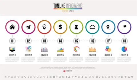 Timeline Infographics Design Template Stock Illustration