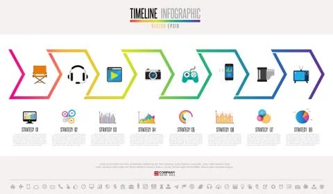 Timeline Infographics Design Template Stock Illustration