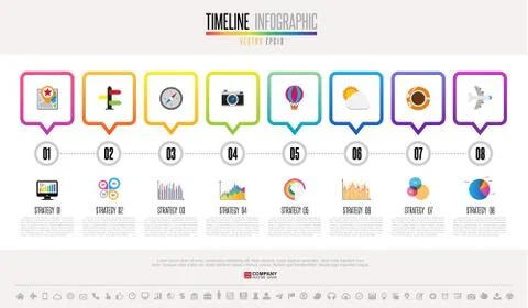 Timeline Infographics Design Template 스톡 일러스트