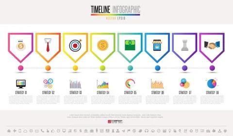 Timeline Infographics Design Template Stock Illustration