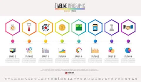 Timeline Infographics Design Template Stock Illustration