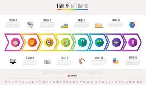 Timeline Infographics Design Template Stock Illustration