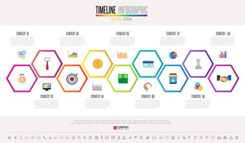 Timeline Infographics Design Template Stock Illustration