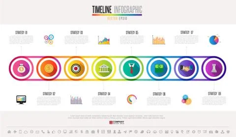 Timeline Infographics Design Template Stock Illustration