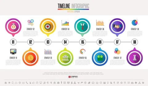 Timeline Infographics Design Template Stock Illustration