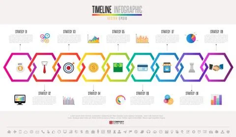 Timeline Infographics Design Template Stock Illustration