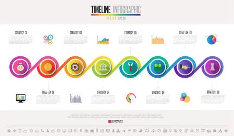 Timeline Infographics Design Template Stock Illustration