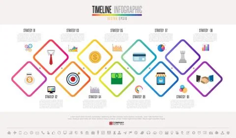 Timeline Infographics Design Template 스톡 일러스트