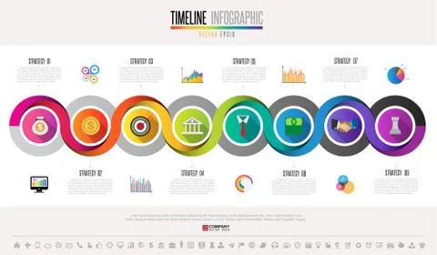 Timeline Infographics Design Template Stock Illustration