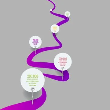 Timeline infographics elements in 6 options or steps for brochure template イラスト素材