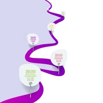 Timeline infographics elements in 6 options or steps for brochure template イラスト素材