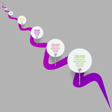 Timeline infographics elements in 6 options or steps for brochure template イラスト素材