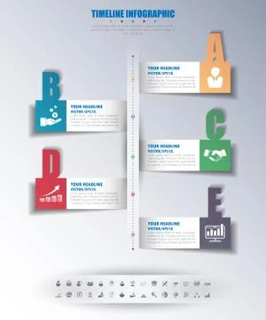 Timeline infographics with icons set. vector. illustration. Stock Illustration