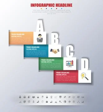 Timeline infographics with icons set. vector. illustration. Stock Illustration