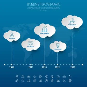 Timeline infographics with icons set. vector. illustration. Stock Illustration