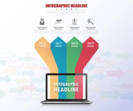 Timeline infographics with icons set. vector. illustration. Stock Illustration