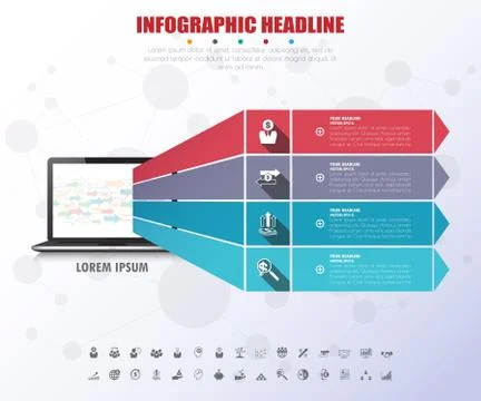 Timeline infographics with icons set. vector. illustration. Stock Illustration