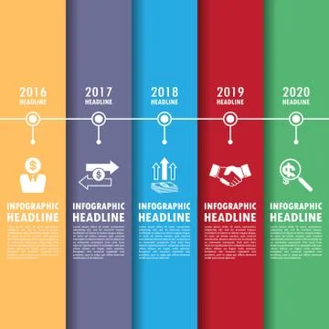 Timeline infographics with icons set. vector. illustration. Stock Illustration