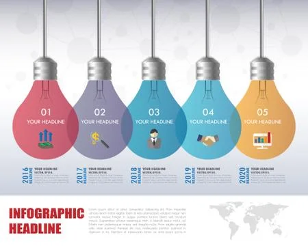 Timeline infographics with icons set. vector. illustration. Illustrazione stock