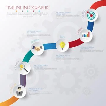 Timeline infographics with icons set. vector. illustration. Stock Illustration