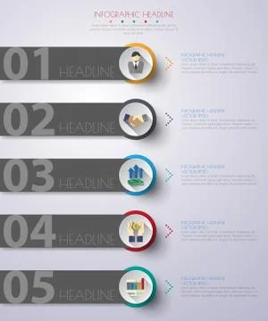 Timeline infographics with icons set. vector. illustration. Stock Illustration