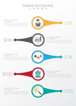 Timeline infographics with icons set. vector. illustration. Stock Illustration