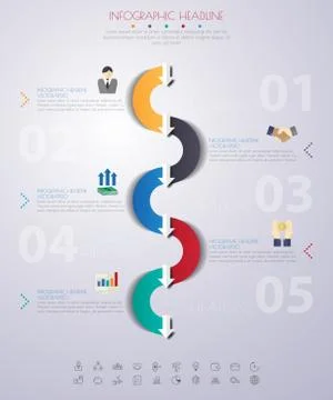 Timeline infographics with icons set. vector. illustration. Stock Illustration