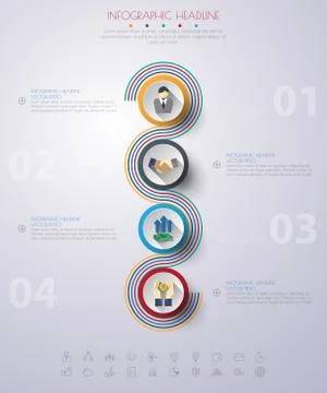 Timeline infographics with icons set. vector. illustration. Stock Illustration